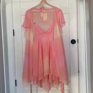 Betsey Johnson cotton candy sheer dress and robe